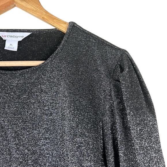 Liz Claiborne NWT Black and Silver Metallic Blouse - Picture 4 of 7